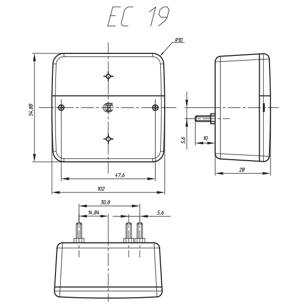 Фонарь задний ЕС-19