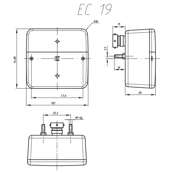 Фонарь задний ЕС-19